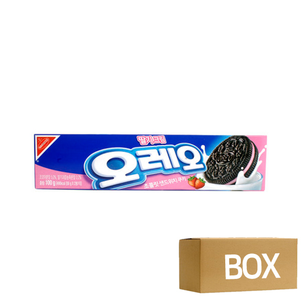 오레오 딸기 크림 100g X 24개 1박스 / 사무실 간식 도매