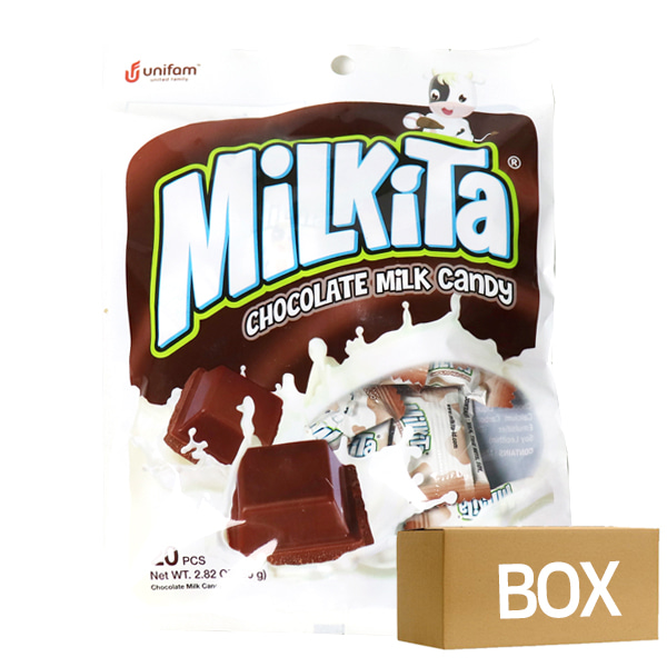 밀키타 초콜릿 밀크캔디 80gX20봉 1박스 / 밀크맛 우유 사탕