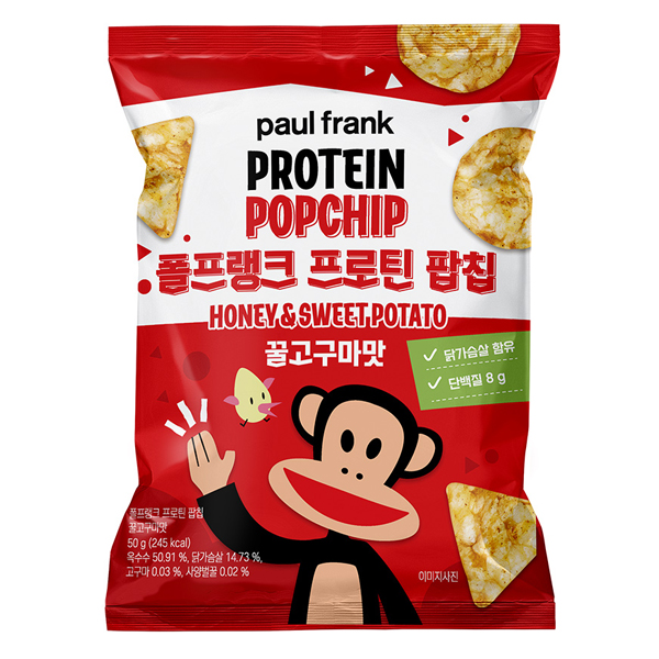 폴프랭크 프로틴팝칩 꿀고구마맛 50g(2023-02-23) / 단백질과자 닭가슴살칩
