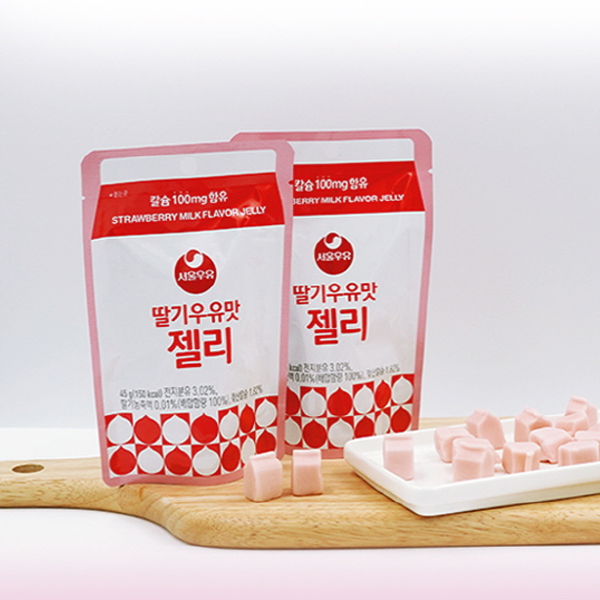 서울우유 딸기우유맛 젤리 45g X 10봉 1곽