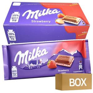 밀카 스트로베리 딸기 초콜릿 100g x 12개입 12곽 1박스