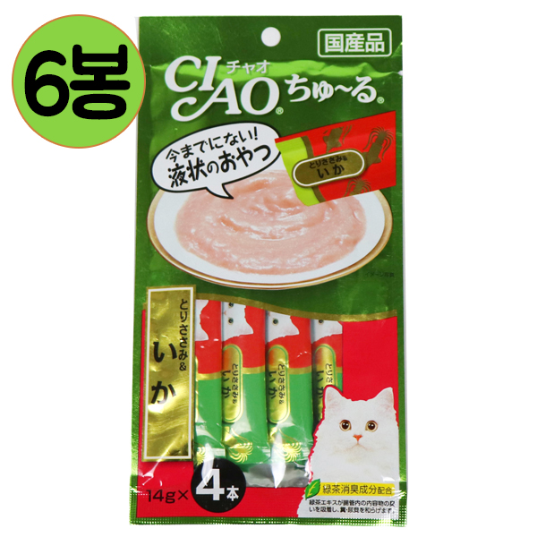 (고양이) 챠오츄르 닭가슴살앤오징어 14gX4개 1봉