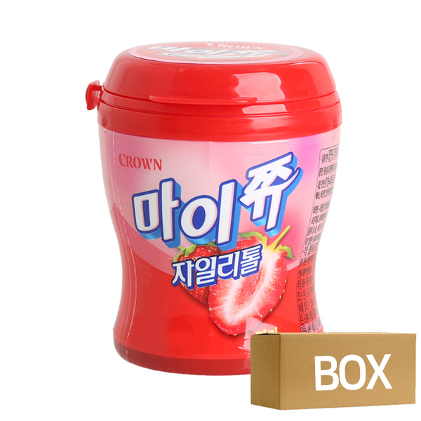 크라운 마이쮸용기 딸기 110g X 24개 1박스 / 딸기캬라멜 어린이젤리