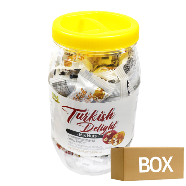 터키쉬 딜라이트 믹스 너츠 1kg (50개입) X 6개 1박스 / 석류맛 오렌지맛 수입젤리 수입과자 견과류